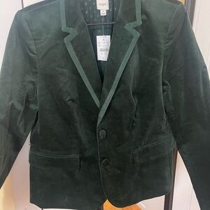 J. Crew Women's Forest Green Velvet Blazer